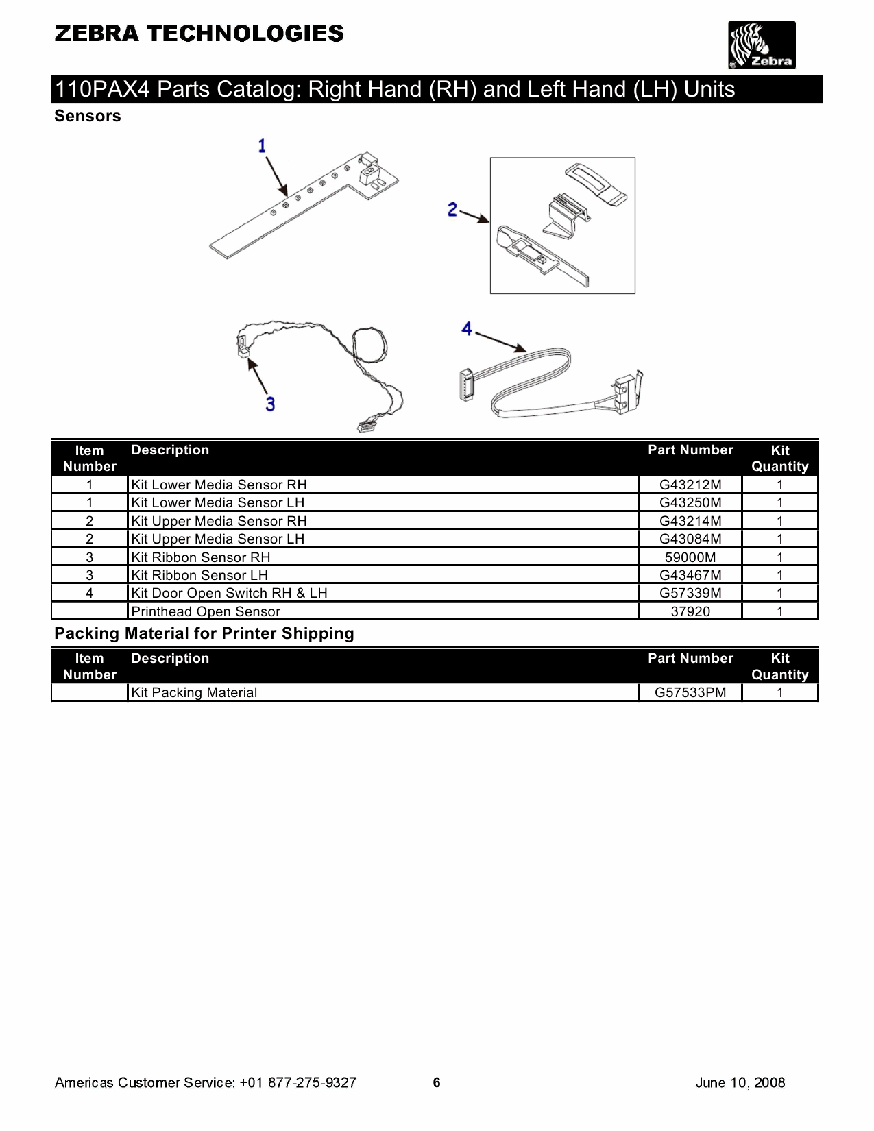 Zebra Label 110PAX4 Parts Catalog-5